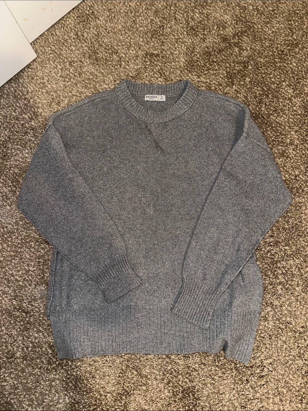 Arizona Jean Company Gray Ribbed Crewneck Sweater